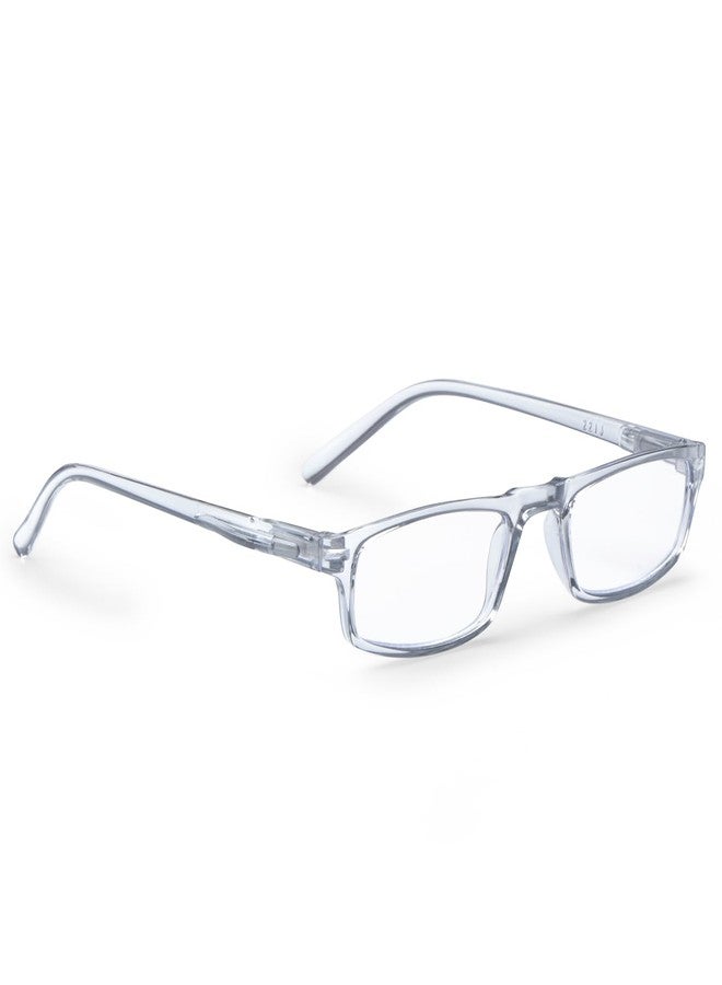 AEC Smart Library5 Unisex Reading Glasses | Full Rim Slim Eyeglasses with Blue Light Blocking Lenses, Side Pen Clip & Soft Carry Cover for Men & Women (Gloss Gray, 1.75, x) - Image 4