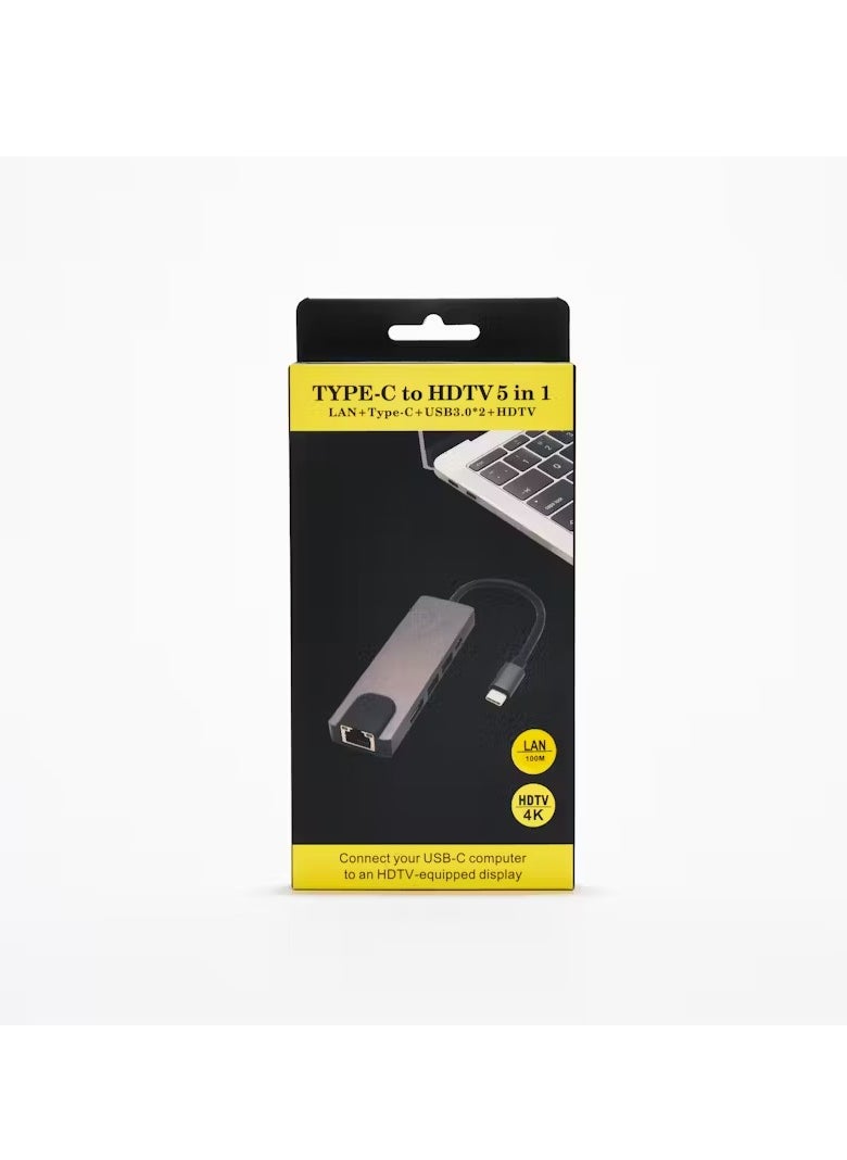 Generic Type-c to HDTV 5 in 1 Converter Adapter  - Image 1