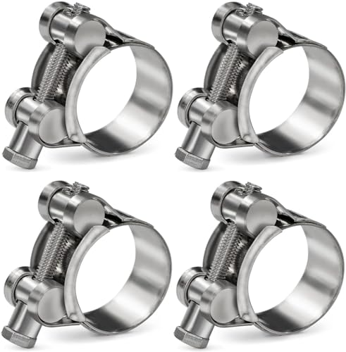 PEROMI 4 Pack 20-22mm T-Bolt Hose Clamp, Stainless Steel_304 Intercooler Pipe Tube Clamps, Turbo Pipe Clamps, Clamp Adjustable Range 0.78"-0.86” - Image 1