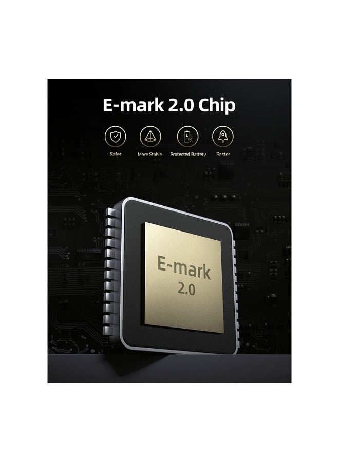 فولتمي سلك شاحن فولتمي سلسلة باورلينك أوترون مظفر من USB-C إلى USB-C بطول 1.2 م وبقوة 240 واط - أزرق رمادي - Image 4