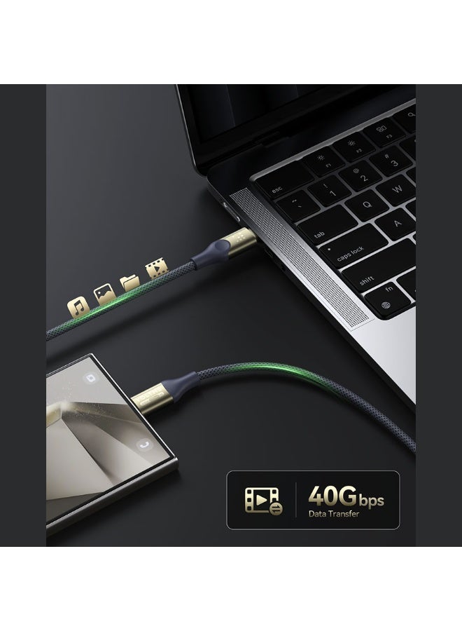 فولتمي سلك شاحن فولتمي سلسلة باورلينك أوترون مظفر من USB-C إلى USB-C بطول 1.2 م وبقوة 240 واط - أزرق رمادي - Image 5