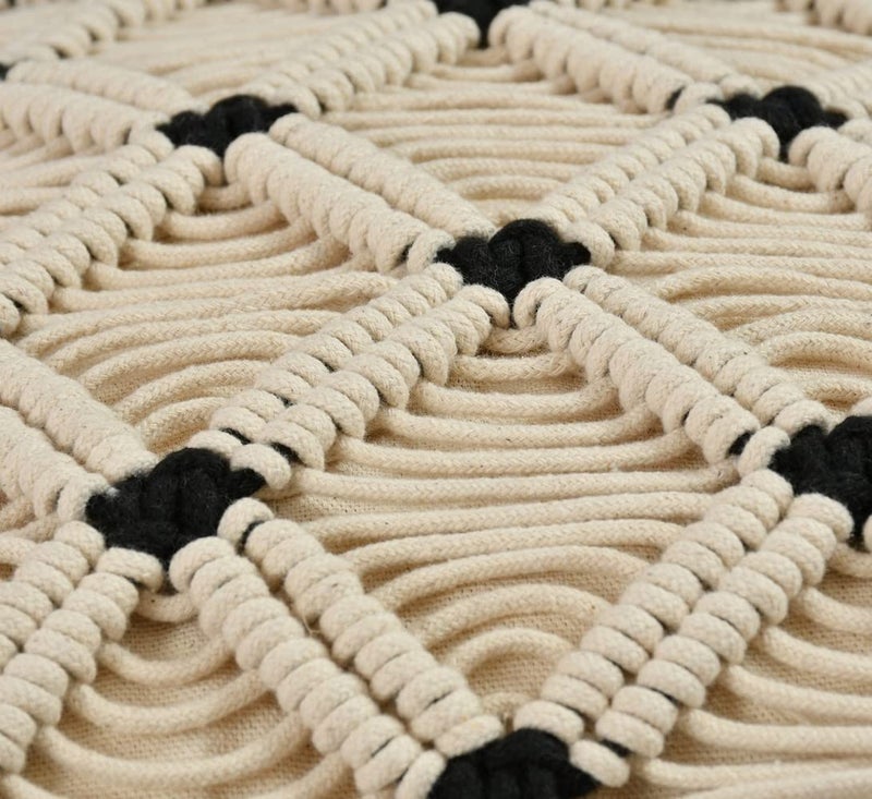 pepme pepme Macrame Cushion Cover Diamond Black Joint 20x20  - Image 3