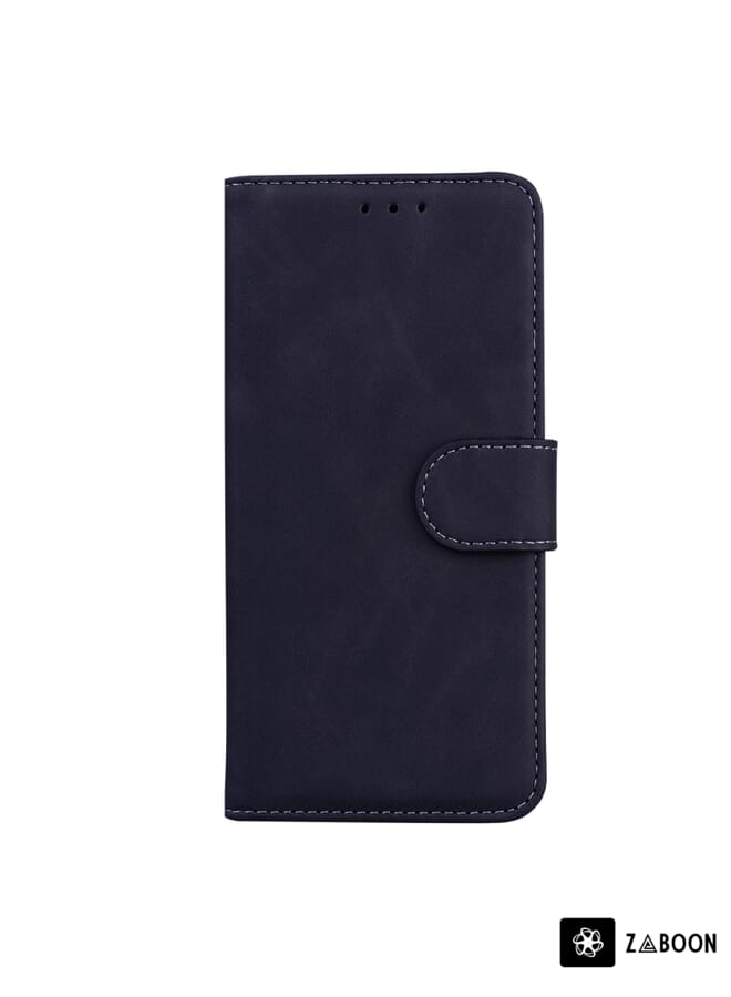 Zaboon Protective Case Cover For OPPO Realme 7I/Realme C17 Skin Feel Pure Color Flip Leather - Image 2