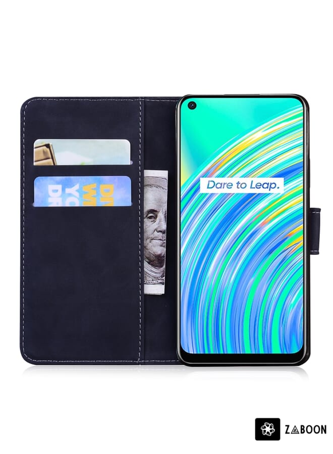 Zaboon Protective Case Cover For OPPO Realme 7I/Realme C17 Skin Feel Pure Color Flip Leather - Image 4