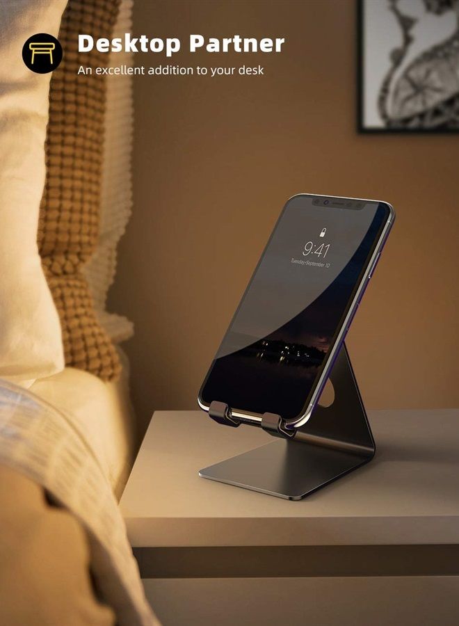 Lamicall Cell Phone Stand, Phone Dock: Cradle, Holder, Stand for Office Desk - Black - Image 2