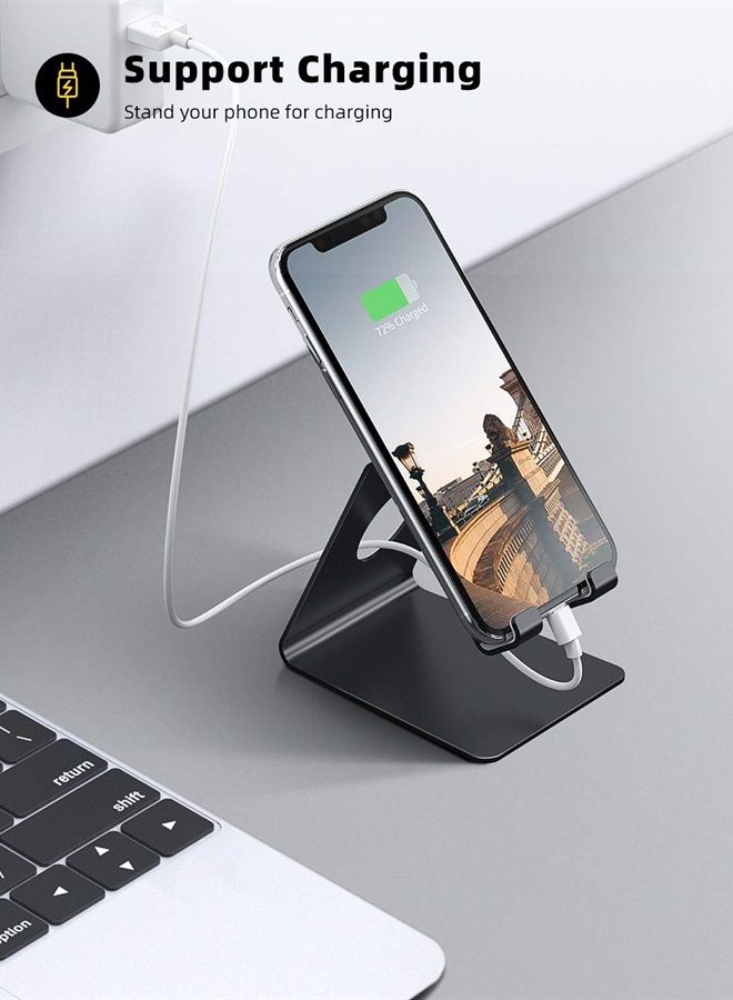 Lamicall Cell Phone Stand, Phone Dock: Cradle, Holder, Stand for Office Desk - Black - Image 1