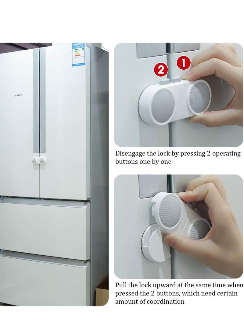 KASTWAVE Baby Safety Door Lock, French Fridge Freezer Refrigerator Lock Cabinet Cupboard Lock for Childproof Pet Proofing Easy to Install and Use 3M Adhesive No Tools Need or Drill (White) - Image 4