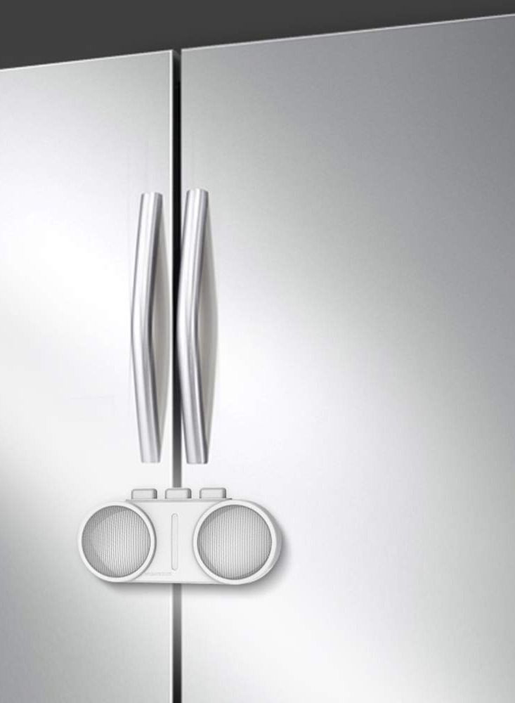 KASTWAVE Baby Safety Door Lock, French Fridge Freezer Refrigerator Lock Cabinet Cupboard Lock for Childproof Pet Proofing Easy to Install and Use 3M Adhesive No Tools Need or Drill (White) - Image 1