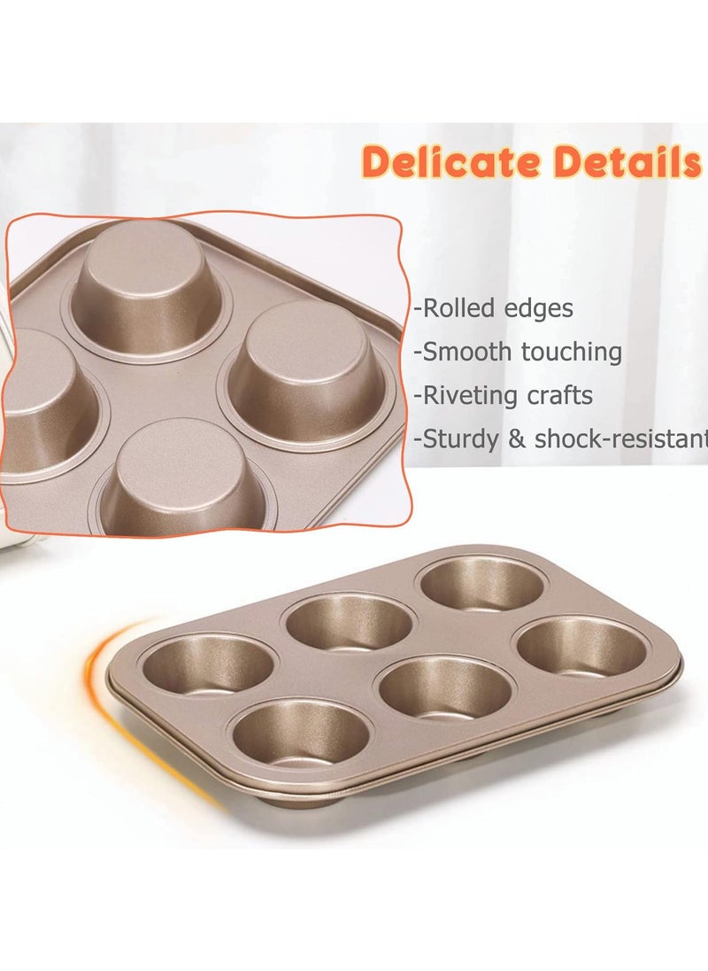 Arabest Nonstick Bakeware Set 5 PCS Baking Pans Set- Pizza Tray, Round/Square Pans, Loaf Pan, 6-Cup Muffin Pan Carbon Steel Baking Trays Oven Trays for Bakers Beginners  - Image 4