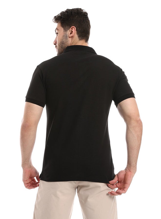 WHITE RABBIT Pique Comfy Black Polo Shirt - Image 3