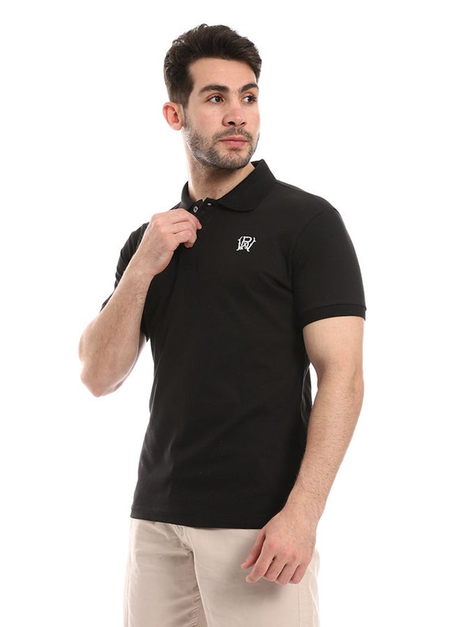 WHITE RABBIT Pique Comfy Black Polo Shirt - Image 2