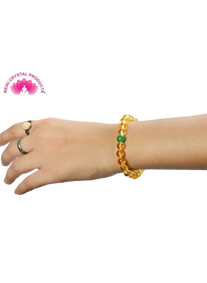 Reiki Crystal Products Combo Bracelet: Citrine With Green Aventurine, 8 Mm Stone for Unisex Adult - Image 4