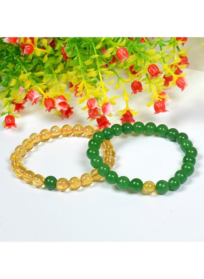 Reiki Crystal Products Combo Bracelet: Citrine With Green Aventurine, 8 Mm Stone for Unisex Adult - Image 3