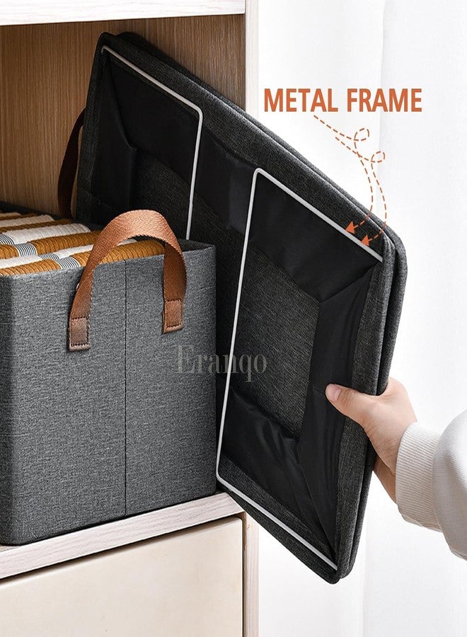 QUEBERS Collapsible Storage Box Organizer Cubes for Wardrobe Clothes with Handles - Foldable Baskets for Toys, Books, Shelves, and Closets - Foldable Storage Box Organiser - Image 3