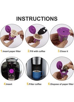 آيسانك اكواب K قابلة لاعادة الاستخدام من اجل Keurig مع 100 مرشحات اكواب ورقية على شكل حرف K , متوافقة مع عبوات القهوة القابلة لاعادة الاستخدام من keurig , كوب واحد قابل لاعادة الملء لصانع القهوة 2.0 و 1.0  - Image 3