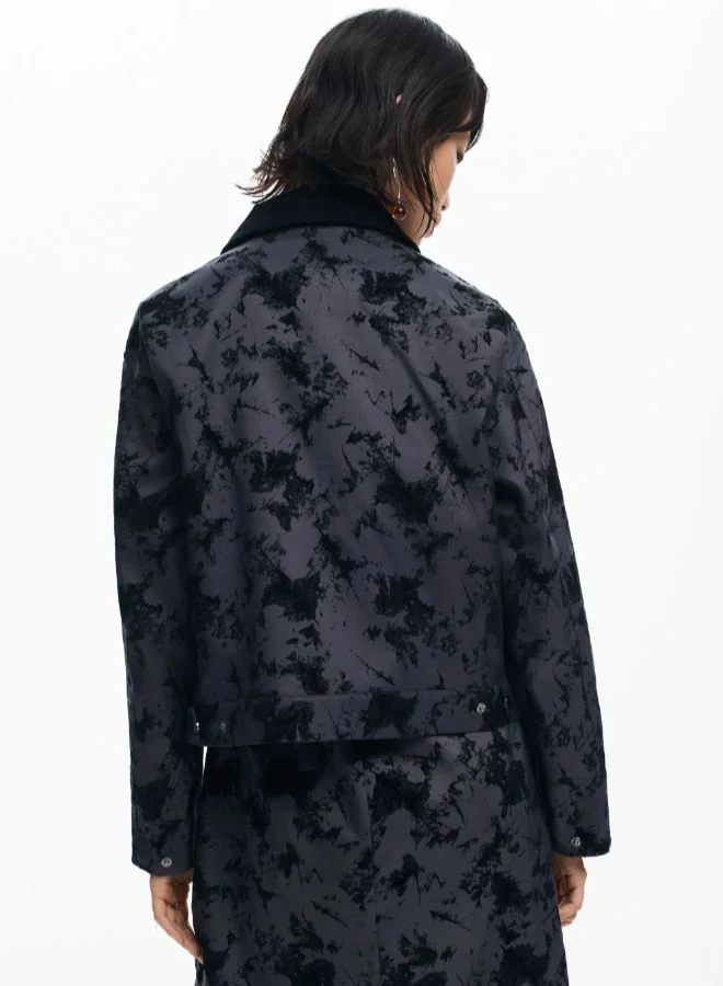 DESIGUAL Grey Short Jacket With Embroidery for Women | Best Price UAE