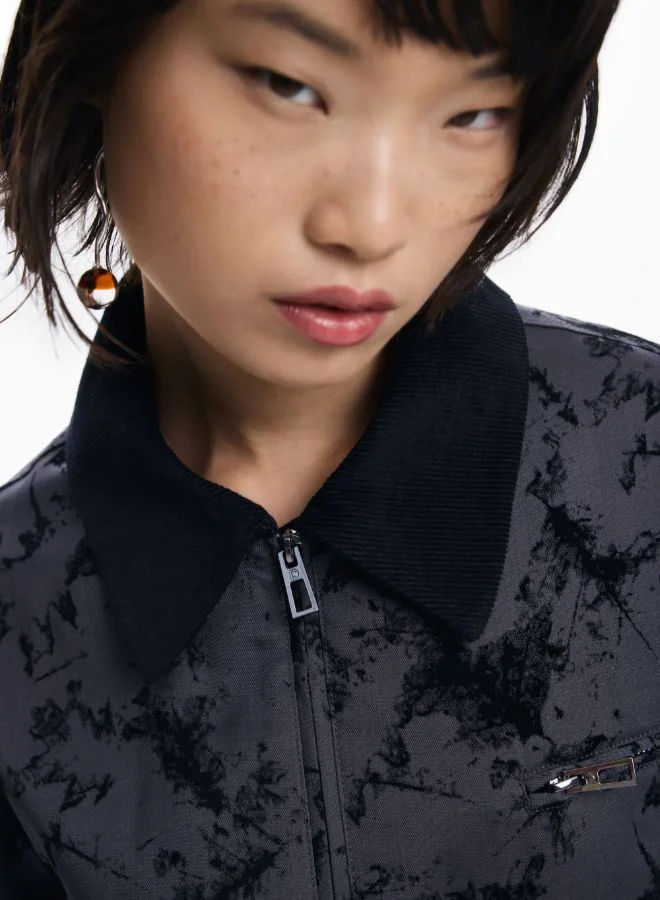 DESIGUAL Grey Short Jacket With Embroidery for Women | Best Price UAE