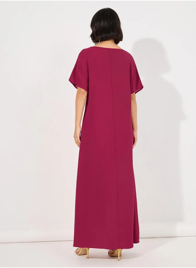 Styli Pleat Front Detail Under Abaya Dress