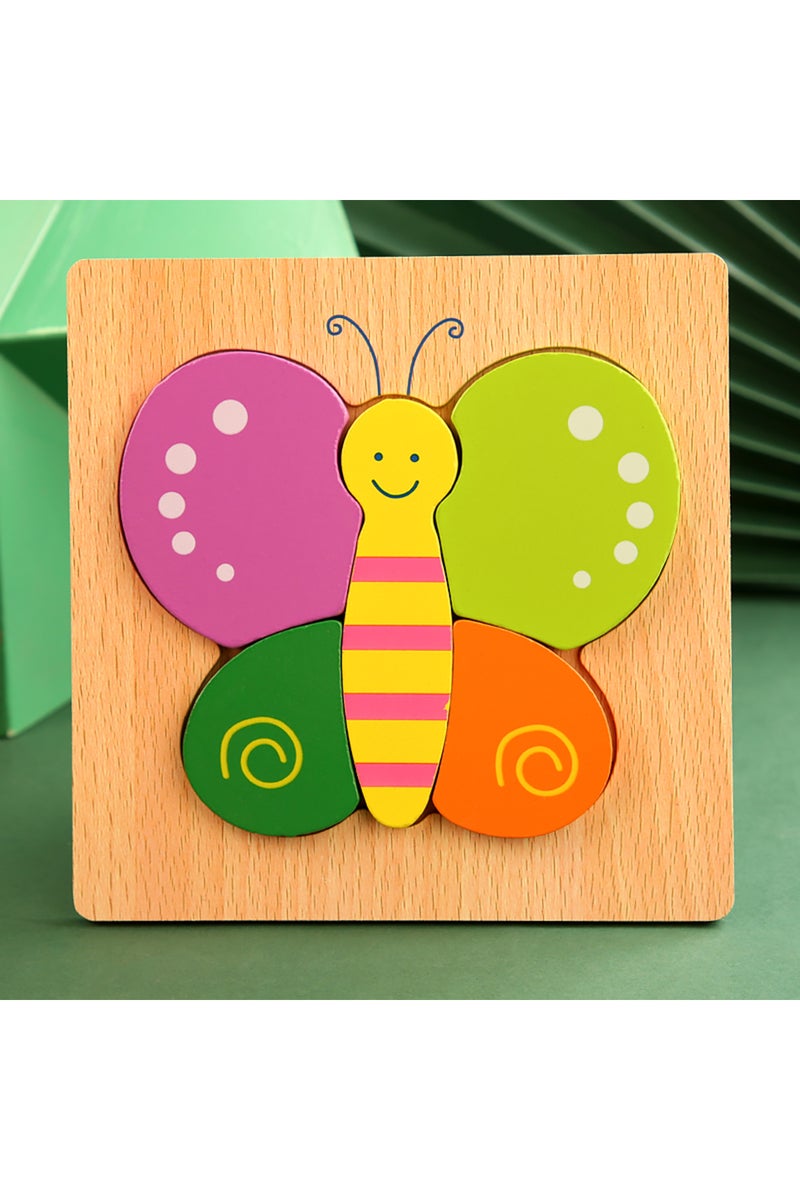 Datgo High Quality 3D Wooden Puzzle Baby Cartoon Animal Traffic Jigsaw Early Learning Cognition Gam