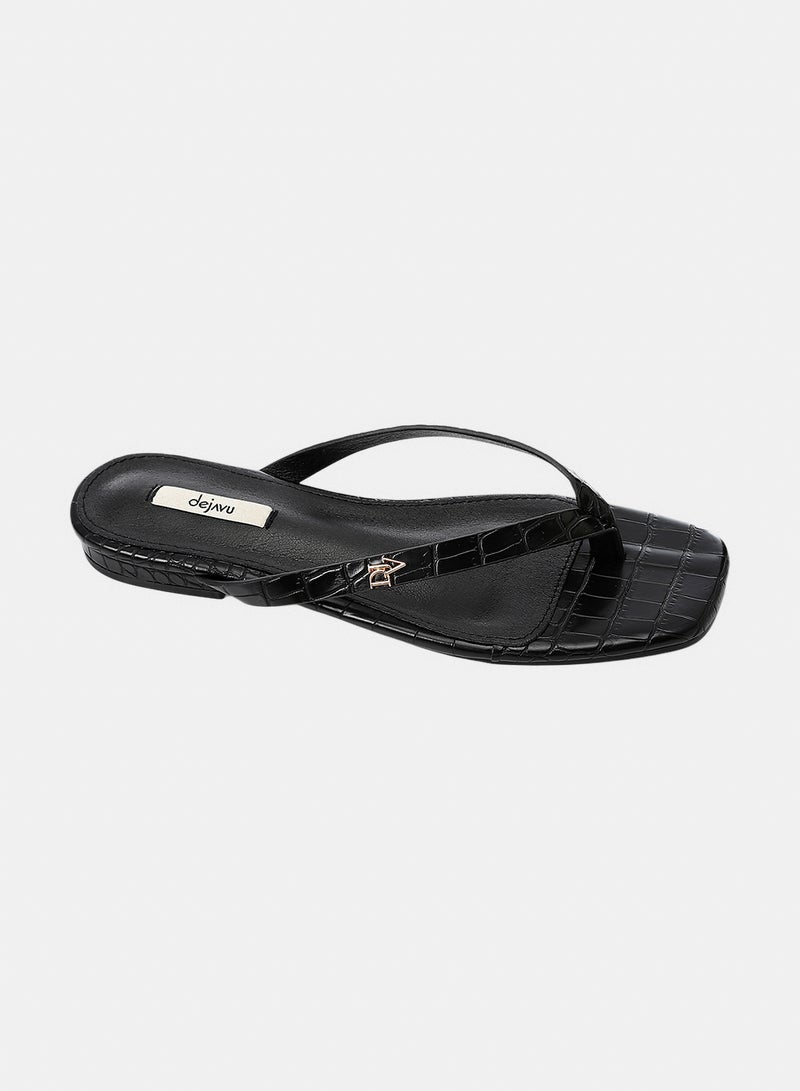 Dejavu Shoes FAN-DJTX-004  Thong Leather Flip Flop For Women - Image 1