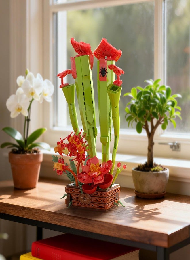 JAKI Carnivorous Plant Bonsai Building Set - Sarracenia Pinguicula Drosera Artificial Plant Model Toy for Desk or Home Decor, Gift Idea for Nature Lovers Adult Kids 12+ - Image 2