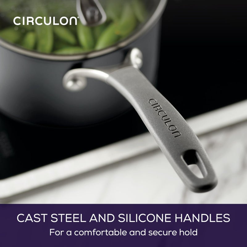Circulon A1 Series with ScratchDefense Technology Nonstick Induction Straining Sauce Pan with Lid, 2 Quart, Graphite - Image 5