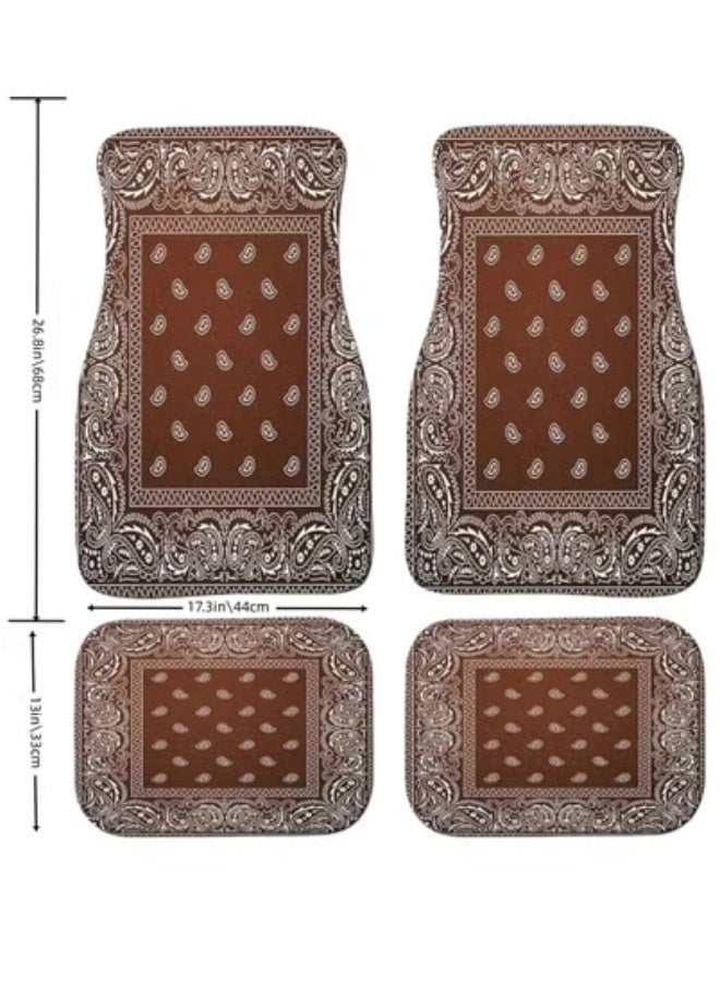 تيمو طقم سجادات أرضية سيارة بتصميم تركي شرقي عتيق - ٤ قطع أمامية وخلفية - Image 2