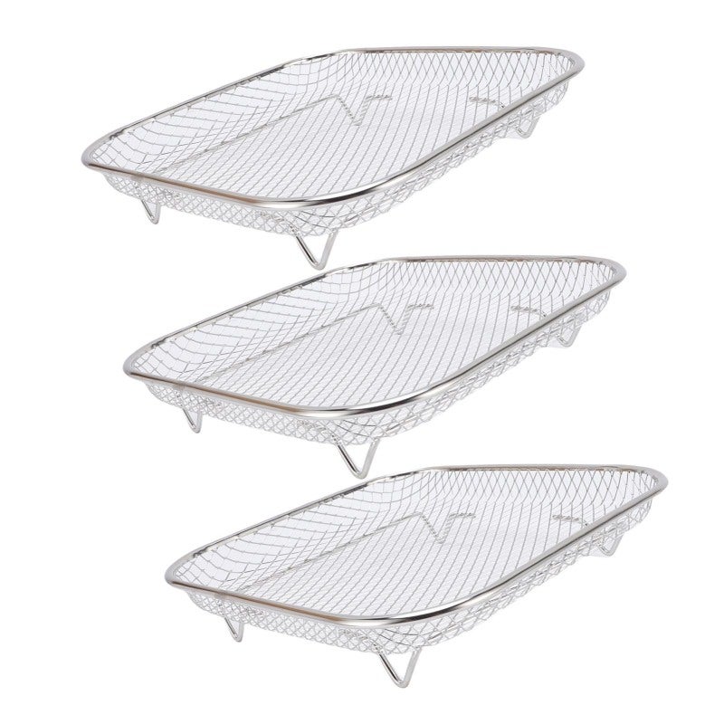 Fryer Rack Set 304 Stainless Steel Square Structure Multifunctional Detachable Oil Filtering Rack for Air Fryer Cooking - Easy to Clean for Healthier Kitchen Meals - Image 3