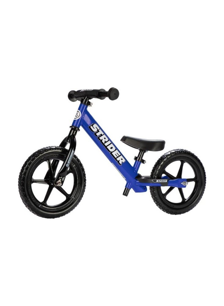 STRIDER Strider 12” Sport Bike - No Pedal Balance Bicycle for Kids 18 Months to 5 Years - Includes Safety Pad, Padded Seat, Mini Grips & Flat-Free Tires - Tool-Free Assembly & Adjustments- Blue  - Image 1