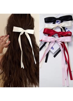 4 Pcs Ribbon Hair Clips Bowknot With Long Tailbow Hair Clipshair Clips For Women With Bowknot Clipshair Bows For Women Ribbon For Hair Barrettes Bow Clips(Black Cream White Pink Wine Red) - pzsku/Z501C39D0815D7761C31AZ/45/_/1707981299/dfc8125e-1872-4fc6-83c2-f7f71c823827