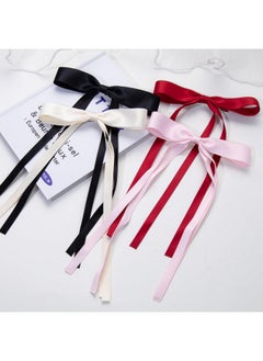 4 Pcs Ribbon Hair Clips Bowknot With Long Tailbow Hair Clipshair Clips For Women With Bowknot Clipshair Bows For Women Ribbon For Hair Barrettes Bow Clips(Black Cream White Pink Wine Red) - pzsku/Z501C39D0815D7761C31AZ/45/_/1707981303/60c33d1d-b41f-43cb-bd7c-214aac986491