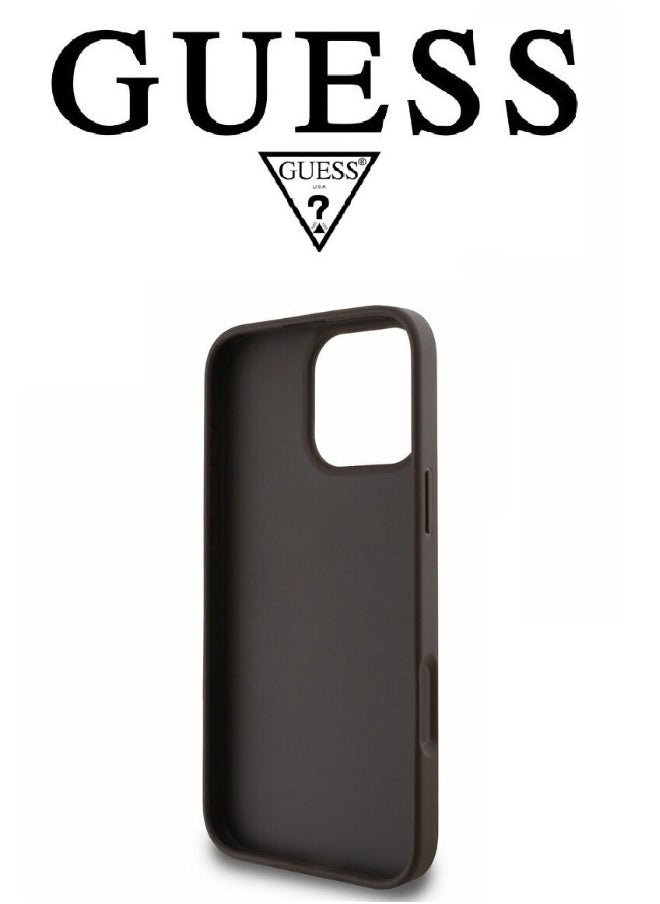 GUESS IPhone 16 Pro Max cover, with a logo and a leather design approved by the global brand Guess. From CG-MOBILE. In Brown  - Image 5