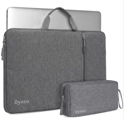 Dyazo 13.3 Inch Laptop Sleeve Case with Handle & Front Pocket and Charger Pouch Compatible for MacBook Air/Pro 14/ M2/M1, HP Envy 13, Chromebook & Notebooks (Grey) - Image 1