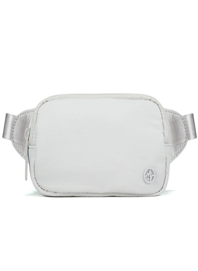 Pander Mini Belt Bag - Ultra Compact, Fits 6.7” Phone, Lipstick, Earbuds, Essentials, Small Crossbody Waist Purse, Pale Grey, Small, Solid - Image 1