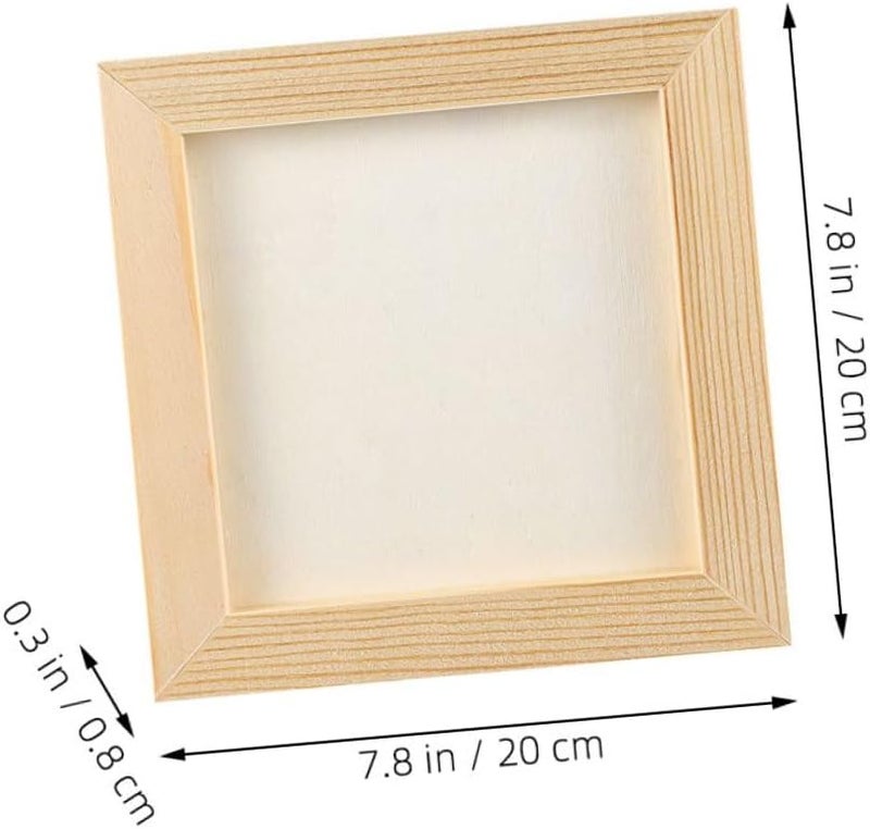 5 قطع إطارات صور DIY خشبية فارغة مقاس داخلي 16.5x16.5 سم، إطارات صور حرفية لعرض الأعمال الفنية ومشاريع الفن، وديكور غرفة الأطفال. - Image 2