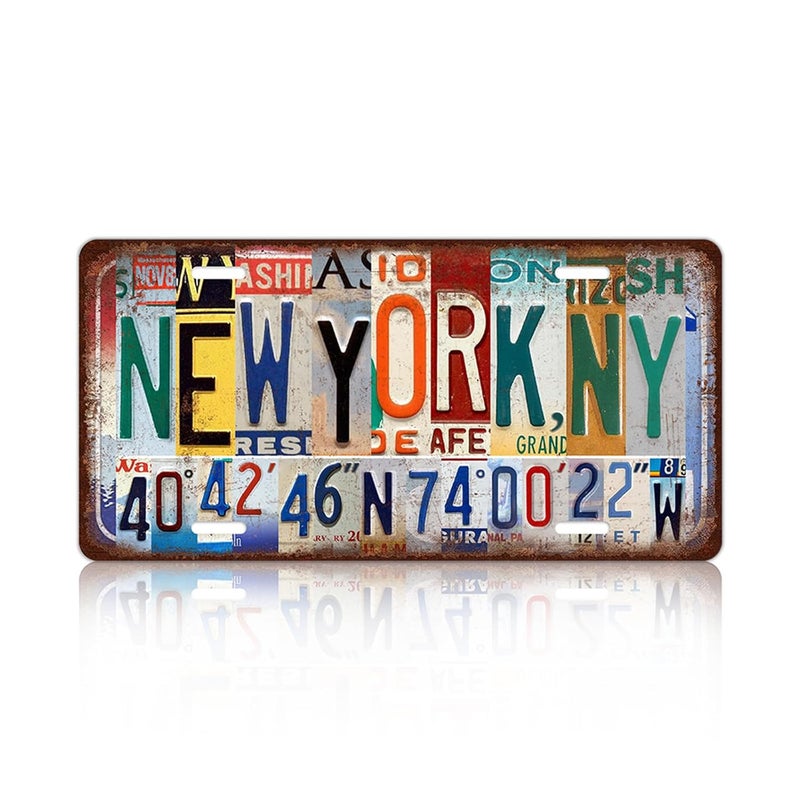 kengtou Vintage New York License Plate Wall Decor - Image 1