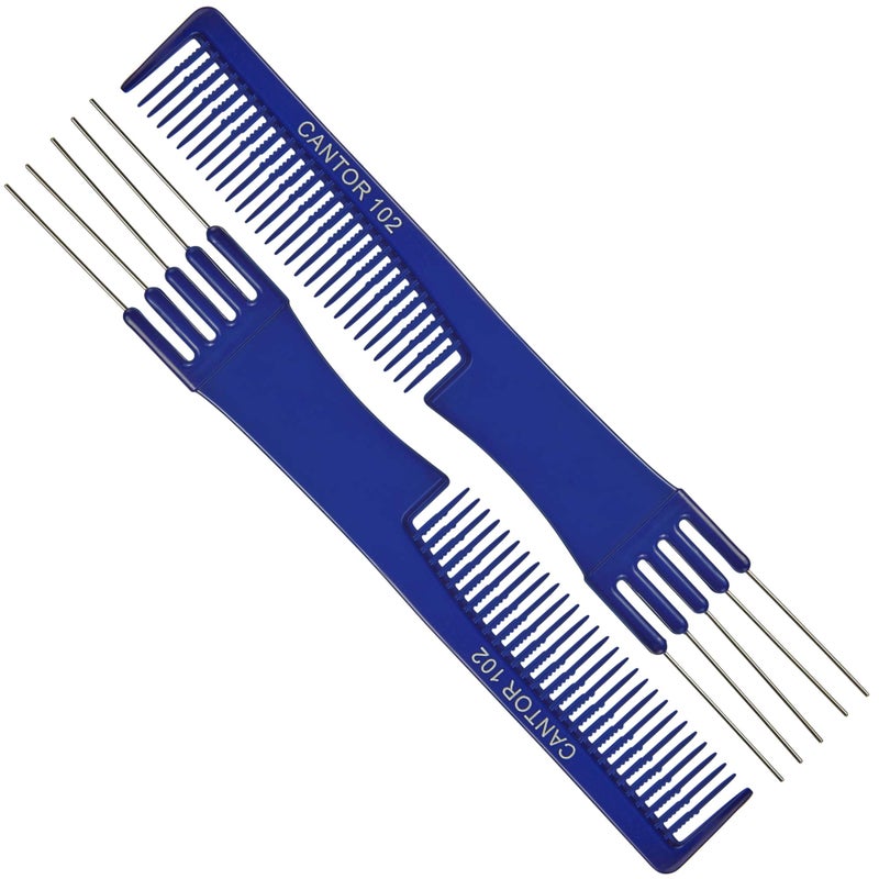 Lift Teasing Comb  Hair Pick  2 Pack Five Stainless Steel Lifts  Chemical  Heat Resistant Detangler  Anti Static Comb For All Hair Types  By Cantor