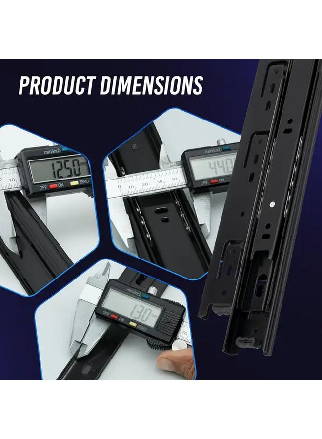 10 Inch Black Heavy Duty Drawer Slides 100LB Capacity Side Mount Cabinet Dresser - Image 5