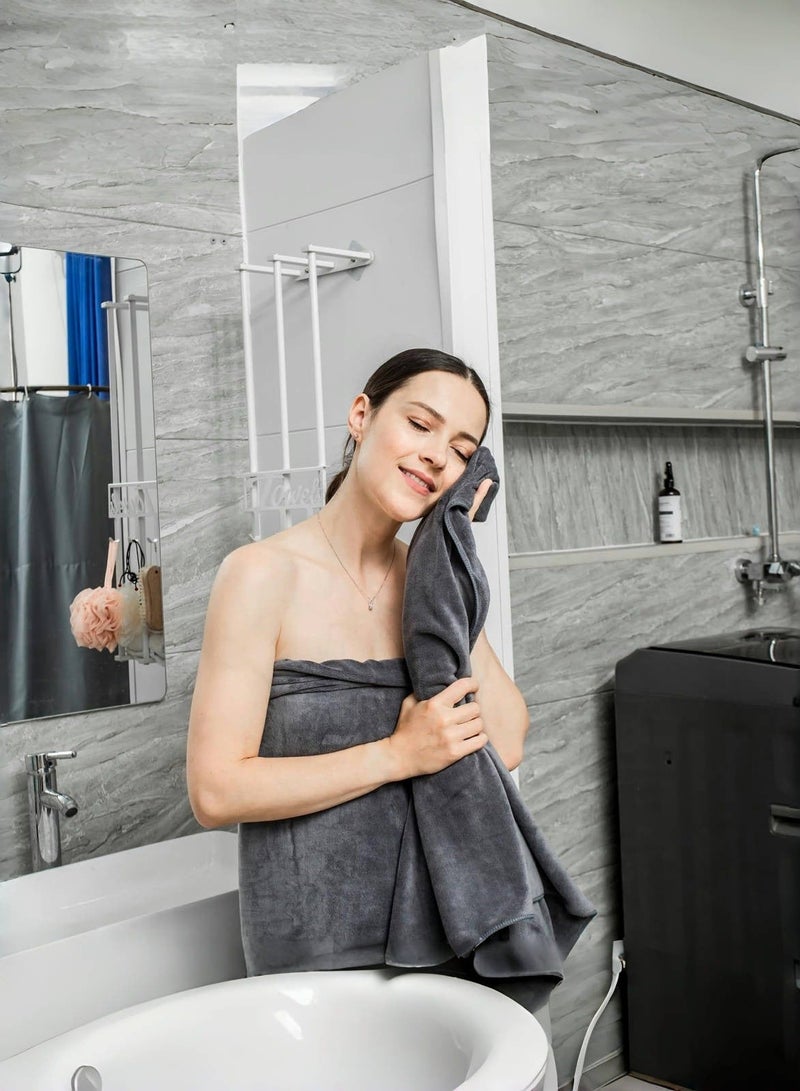Microfiber Bath Towel 70*140cm, Soft, Durable, Super Absorbent and Fast Drying, Grey - Image 5