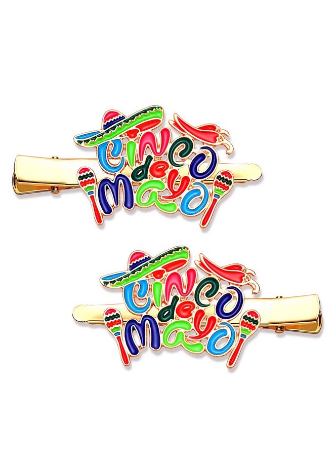 NVENF - Cinco De Mayo Hair Clips Mexican Fiesta Hairpins For Women Statement Cactus Chili Pinata Sombrero Alligator Clips Mexican Hair Accessory Gifts - Image 1