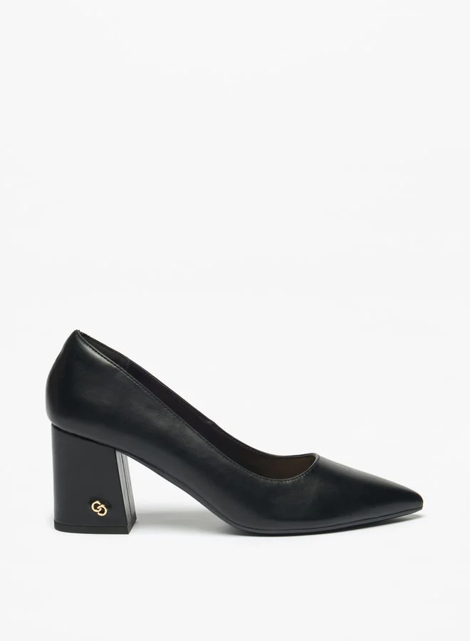 سيليست Women's Solid Slip-On Shoes with Block Heels