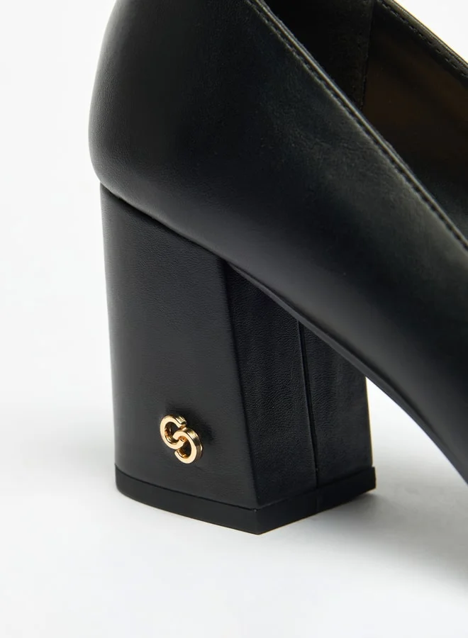 سيليست Women's Solid Slip-On Shoes with Block Heels