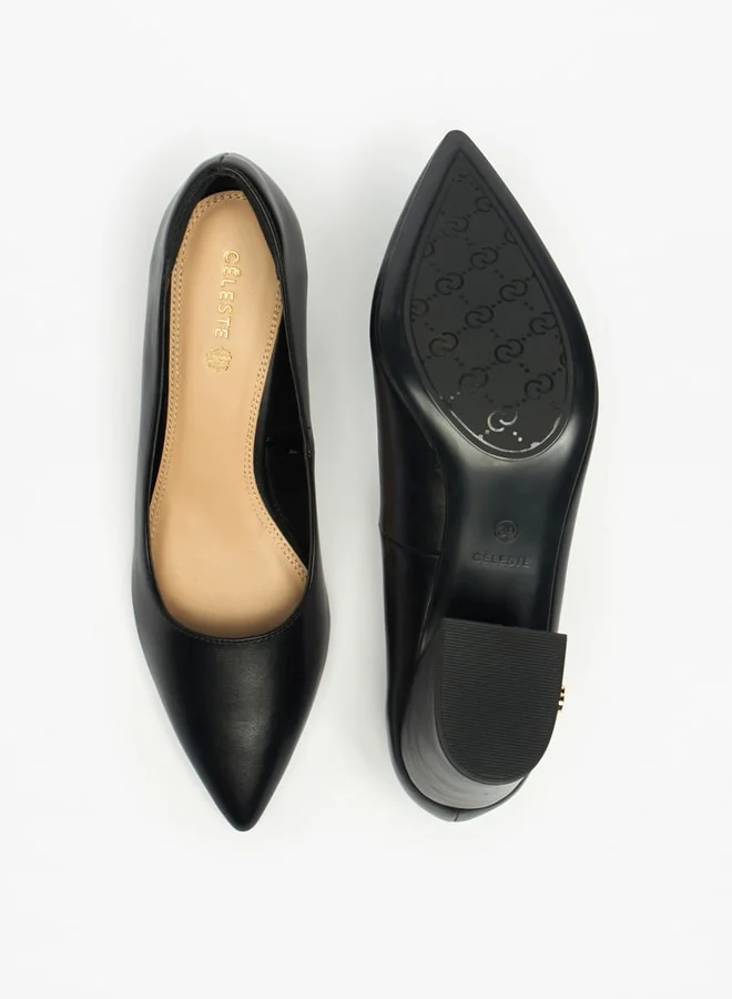 سيليست Women's Solid Slip-On Shoes with Block Heels