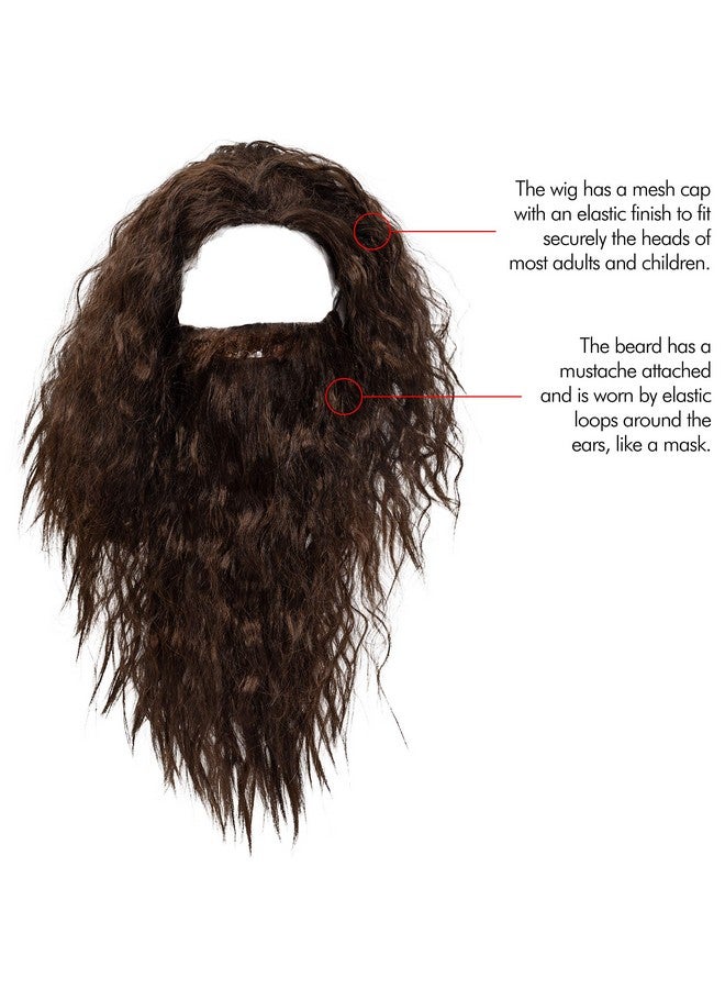سكيلتين شعر مستعار ولحية بنيان هيكلي - مجموعة إكسسوارات شعر مستعار ولحية بنية مموجة مستوحاة من زي توراتي للبالغين والأطفال - Image 5