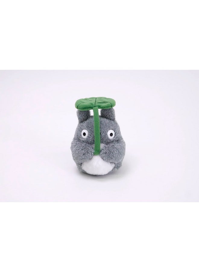 Bandai - My Neighbor Totoro 5" Totoro With Leaf Beanbag, Studio Ghibli Plush - Image 1