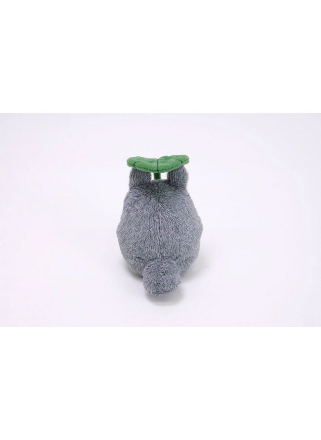 Bandai - My Neighbor Totoro 5" Totoro With Leaf Beanbag, Studio Ghibli Plush - Image 1