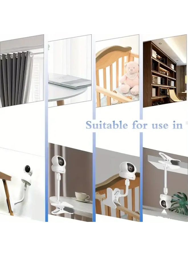 White Flexible Wall Mounted Security Camera Bracket Multi Angle Adjustable - Image 3