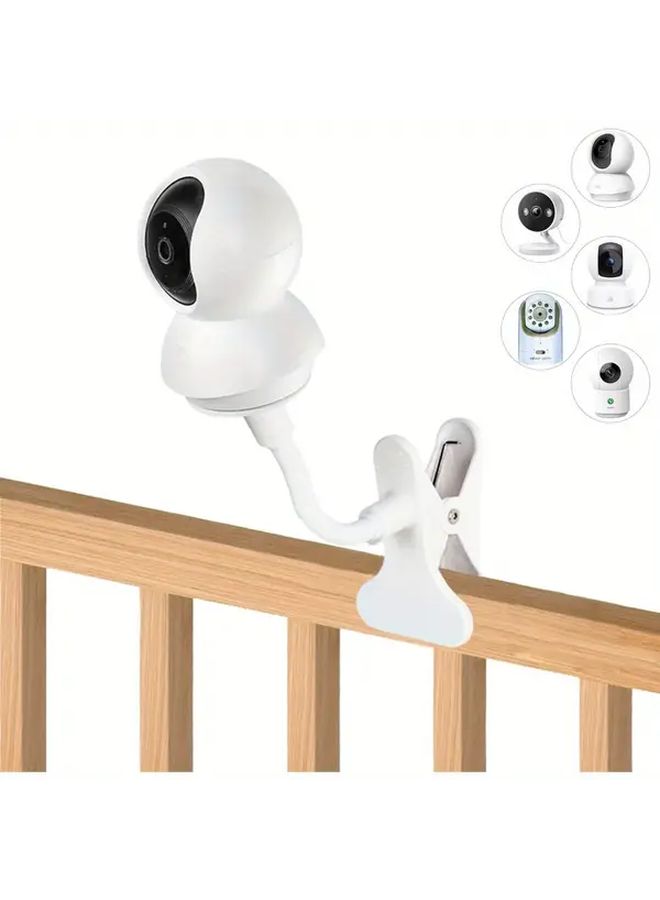 White Flexible Wall Mounted Security Camera Bracket Multi Angle Adjustable - Image 1