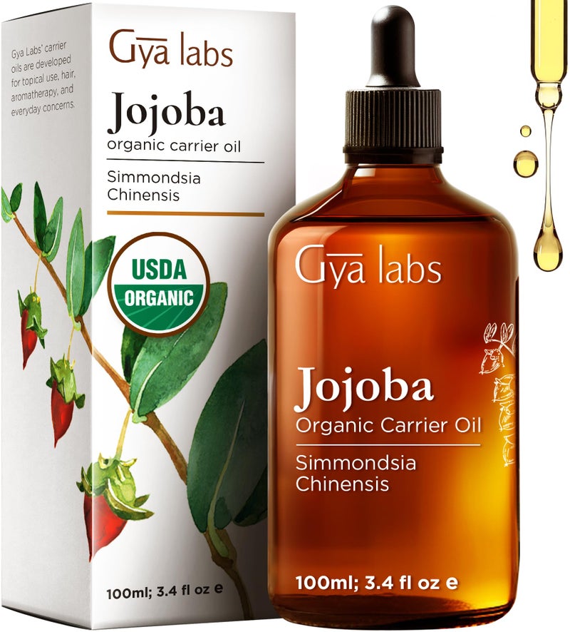 Gya Labs Jojoba Carrier Oil - 3.4 Fl Oz - for Hair, Skin, Face, Scalp & Body Massage - Image 1