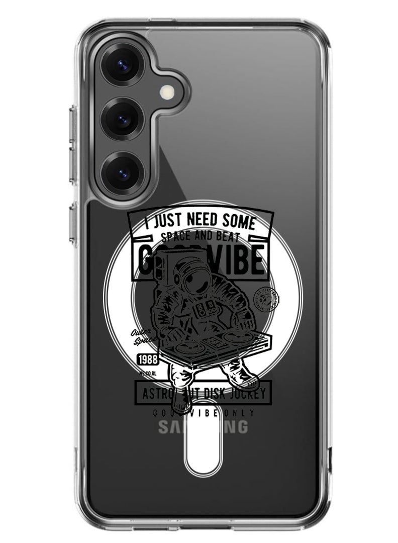 Theodor Magnetic Case for Samsung Galaxy S25 6.2-inch Compatible with MagSafe Wireless Charging, Shockproof Phone Bumper Cover Good vibe - Image 1